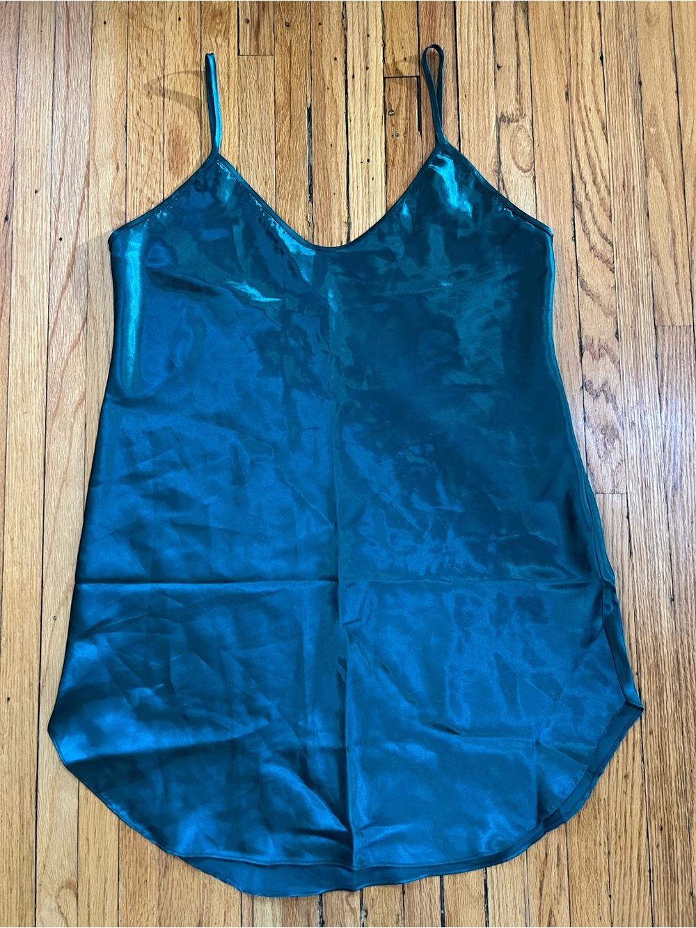 Vintage Silky Teal Slip Dress Camisole